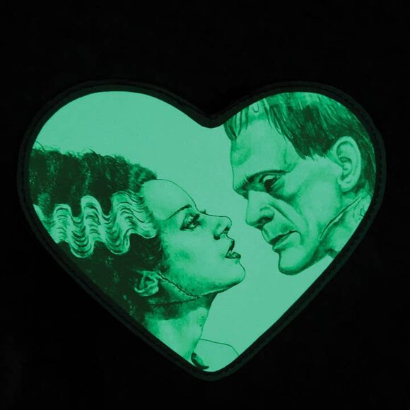 SPOOKYVILLE CRITTERS - Frankenstein and Bride Heart Convertible Crossbody - Picture 2 of 5
